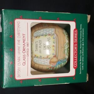 Hallmark Vintage 1987 Betsey Clark "Home For Christmas" Glass Ornament
